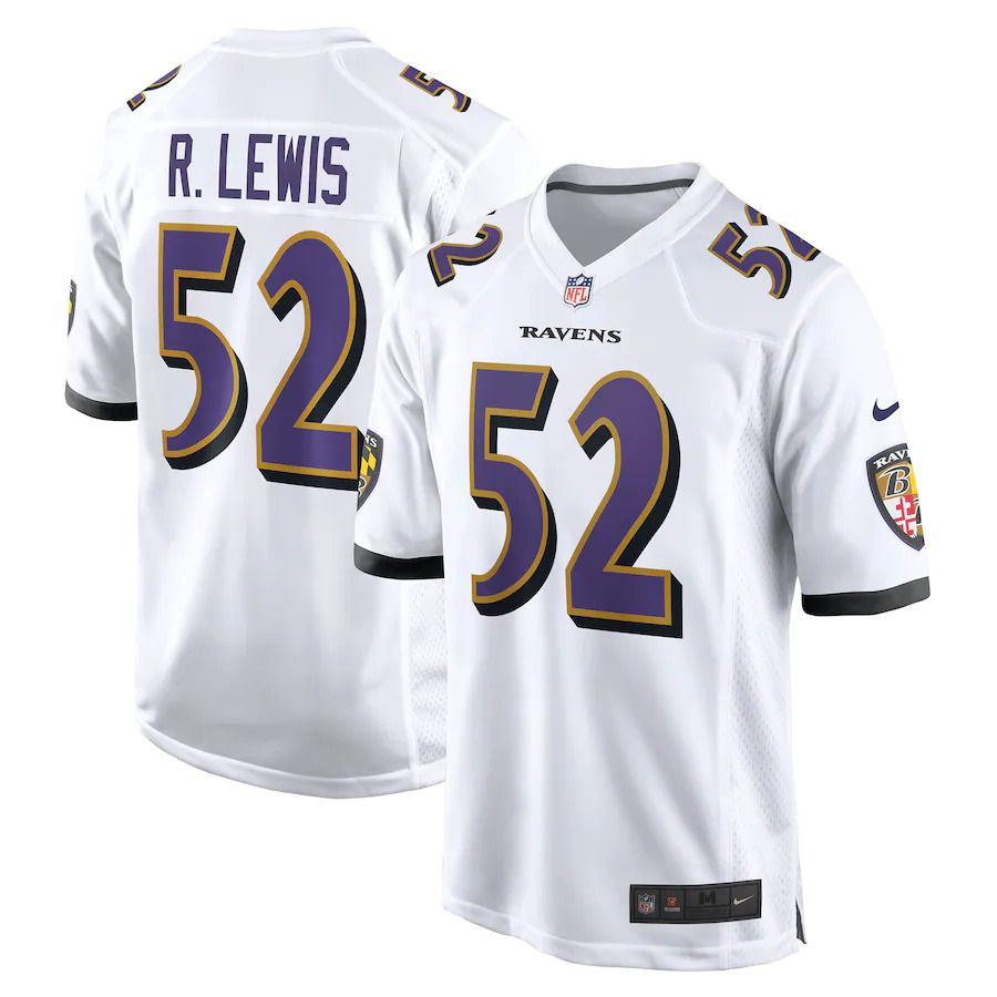 Men Baltimore Ravens #52 Ray Lewis Nike White Retired Player Game NFL Jersey